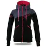 Ladies softshell jacket-hoodie with zipper Barrsa Double Soft Script Pink Stars/Grey