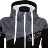 Ladies softshell jacket-hoodie with zipper Barrsa Double Soft Script WHITE/BLACK