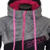 Ladies softshell jacket-hoodie with zipper Barrsa Double Soft Script GREY MELANGE/BLACK