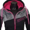 Ladies softshell jacket-hoodie with zipper Barrsa Double Soft Script GREY MELANGE/BLACK