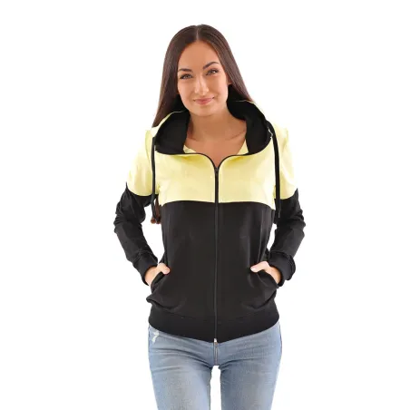 Ladies hoodie with zipper Barrsa Snop Black/Yellow