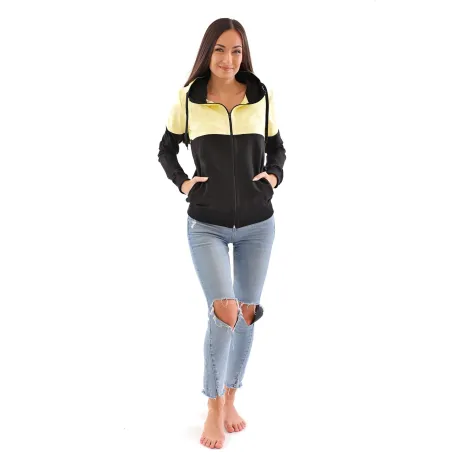Ladies hoodie with zipper Barrsa Snop Black/Yellow
