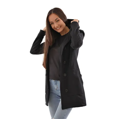 Women’s button-down coat Barrsa Princess Coat Black
