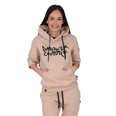 Barrsa Original short Begie – Women’s pullover hoodie with a hood