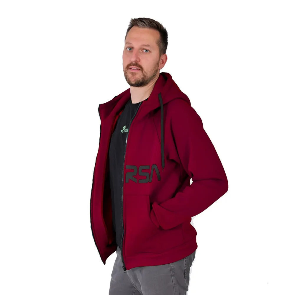Pánska mikina s kapucňou Barrs Classic Zip Bordo