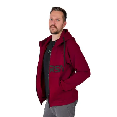 Pánska mikina s kapucňou Barrs Classic Zip Bordo