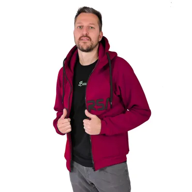 Pánska mikina s kapucňou Barrs Classic Zip Bordo
