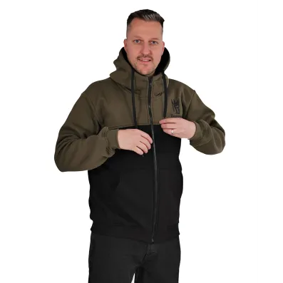 Men's zip-up hoodie Barrsa Hunter Black / Khaki