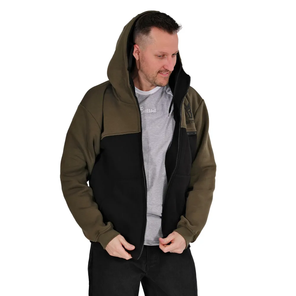 Men's zip-up hoodie Barrsa Hunter Black / Khaki