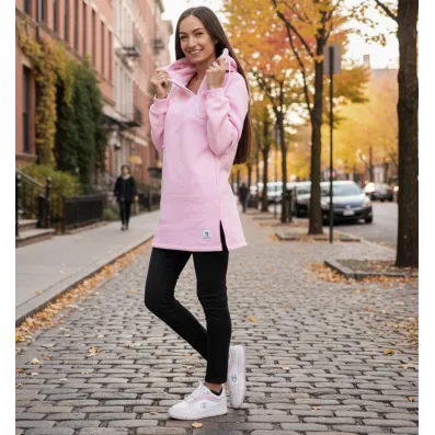 Dámska mikina s kapucňou cez hlavu Barrsa Enigma pink