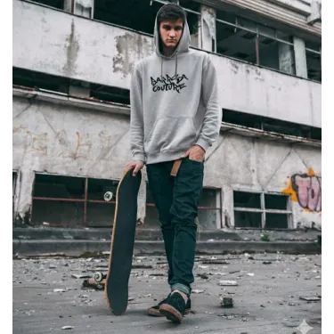 Pánská mikina s kapucí Barrsa City Spirit grey