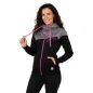 Ladies softshell jacket-hoodie with zipper Barrsa Double Soft Script GREY MELANGE/PINK/BLACK