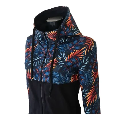 Dámska mikina s kapucňou na zips Barrsa Tropic 1 / Tyrkys