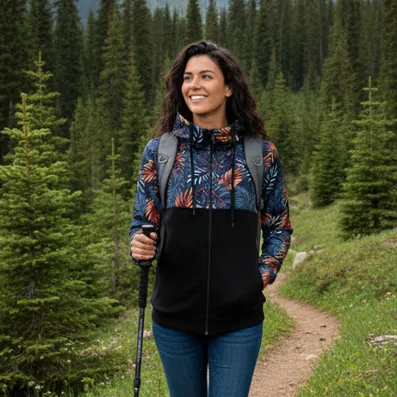 na zip, kapuce, kapsy, vzor ve verchní části