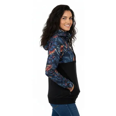 Dámska mikina s kapucňou na zips Barrsa Tropic 1 / Tyrkys