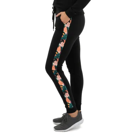 Dámske tepláky s grafickým pruhom - čierne | Slovenská výroba