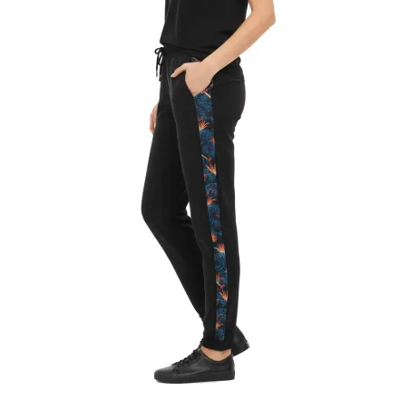 Women's sweatpants with graphic stripe – black | Czech production