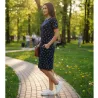krátké modré šaty letní, krátký rukáv, české oblečení
